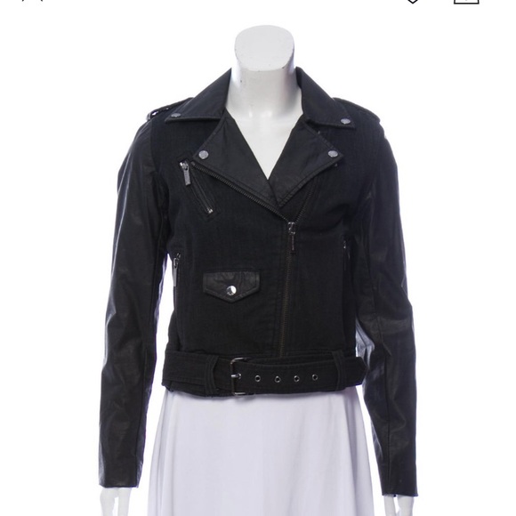 Leather denim Michael Kors jacket - Picture 2 of 8